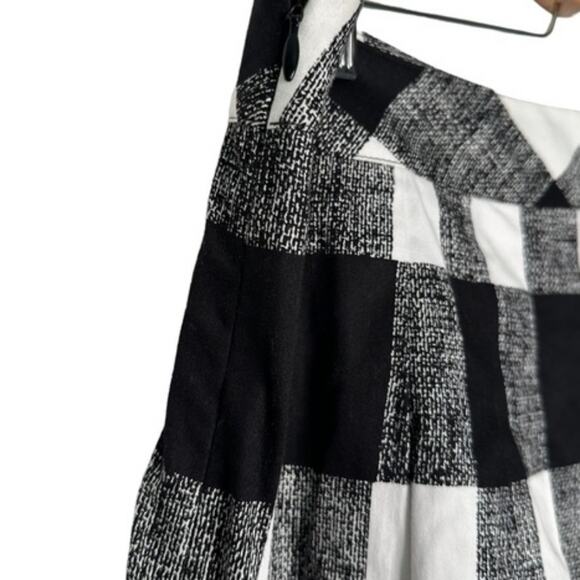 Talbots Black and White Buffalo Check Plaid Pleated Cotton Skirt Size 2 Petite - Picture 6 of 8